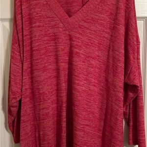Torrid Super Soft Plush Heather Red Shark Bite Sweater Size 4